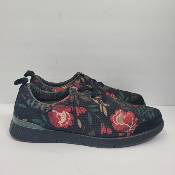 Gudrun Sjoden Women's Black Red Canvas Sneakers US Size 10 EU 42 - Picture 1 of 8